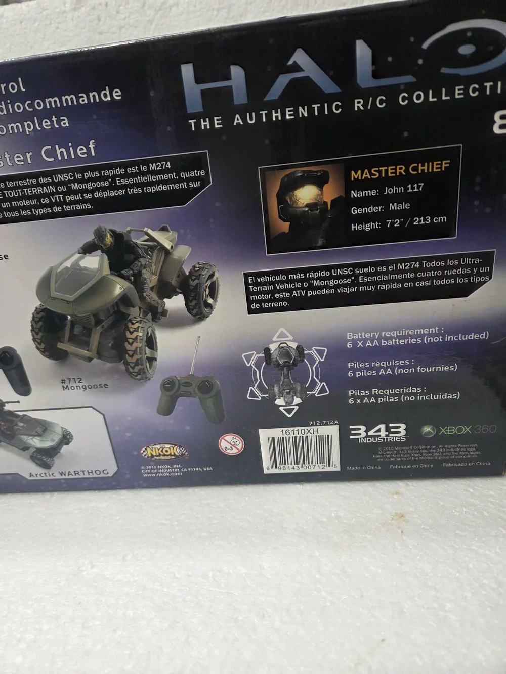 Halo Mongoose RC Vehicle with Master Chief Figure - Green/Gray